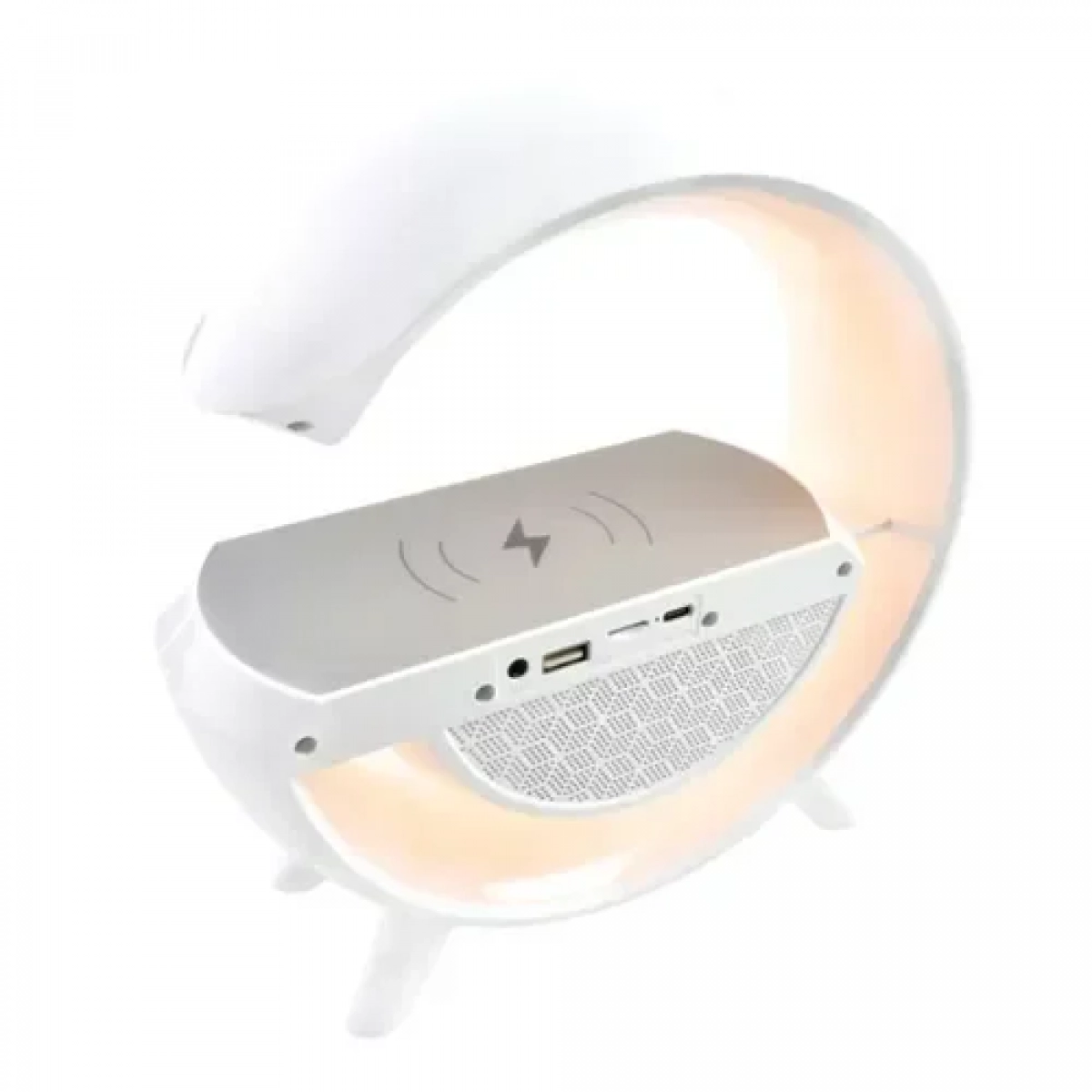 Φωτιστικό LED RGB με ασύρματη βάση φόρτισης, ηχείο Bluetooth, FM Andowl Q-CD110 – λευκό - Image 3