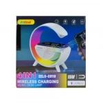 Φωτιστικό LED RGB με ασύρματη βάση φόρτισης, ηχείο Bluetooth, FM Andowl Q-CD110 – λευκό - Image 5