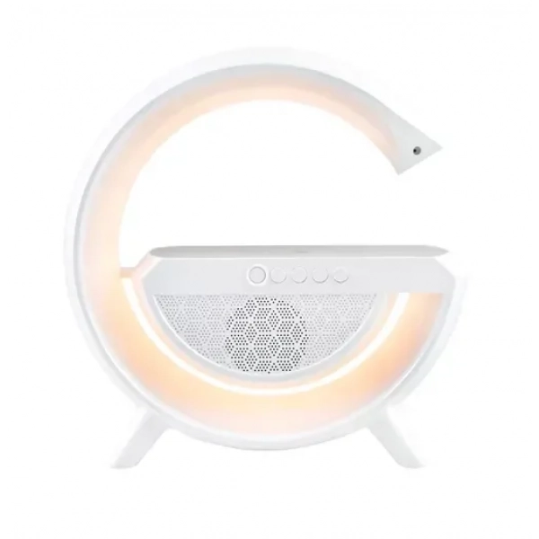 Φωτιστικό LED RGB με ασύρματη βάση φόρτισης, ηχείο Bluetooth, FM Andowl Q-CD110 – λευκό
