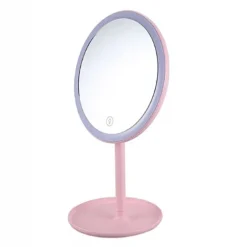 Φωτιζόμενος LED καθρέφτης μακιγιάζ σε ροζ χρώμα HYH-131