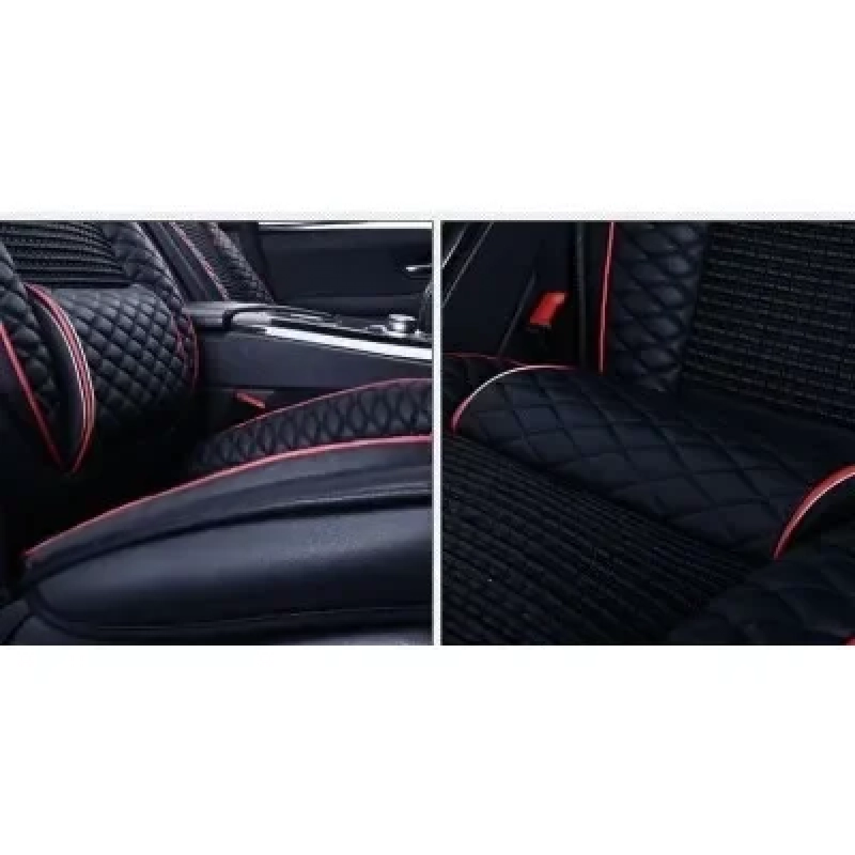 Πλήρες Σετ - Pu Leather Ανατομικά Καλύμματα Καθισμάτων Αυτοκινήτου 9 Τεμάχια DR-8010-BL