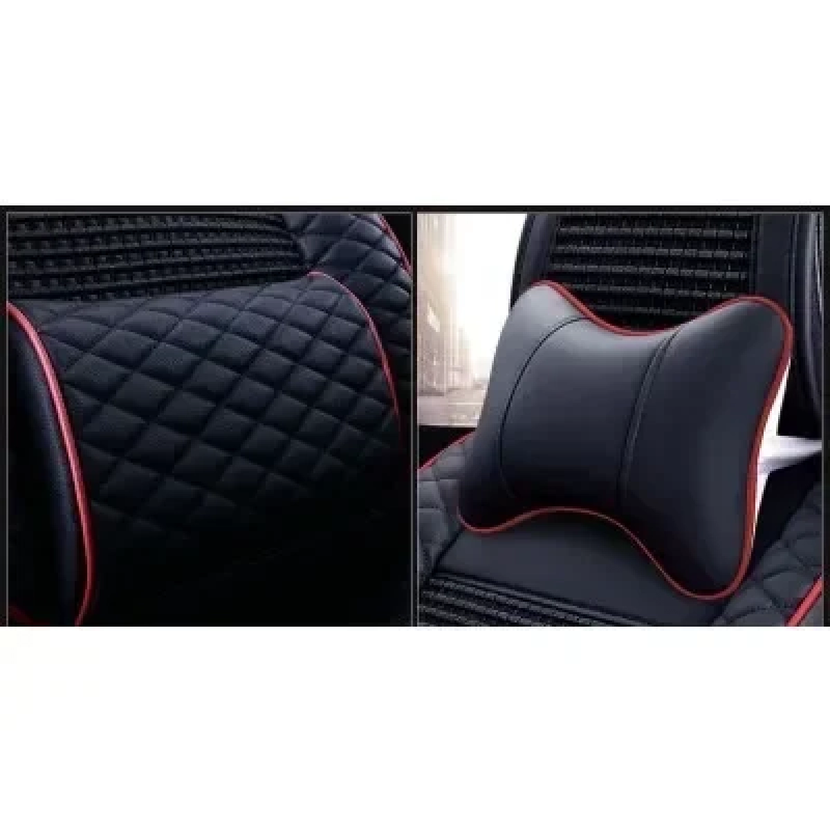Πλήρες Σετ - Pu Leather Ανατομικά Καλύμματα Καθισμάτων Αυτοκινήτου 9 Τεμάχια DR-8010-BL