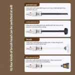 Ασύρματη Επαναφορτιζόμενη USB Μίνι Ηλεκτρική Σκούπα Στικ με Προέκταση Λευκή