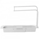 Τηλεσκοπικό Ράφι Νεροχύτη Κουζίνας με Καλάθι Αποθήκευσης - Στράγγισης για Σαπούνι και Σφουγγάρι - Λευκό