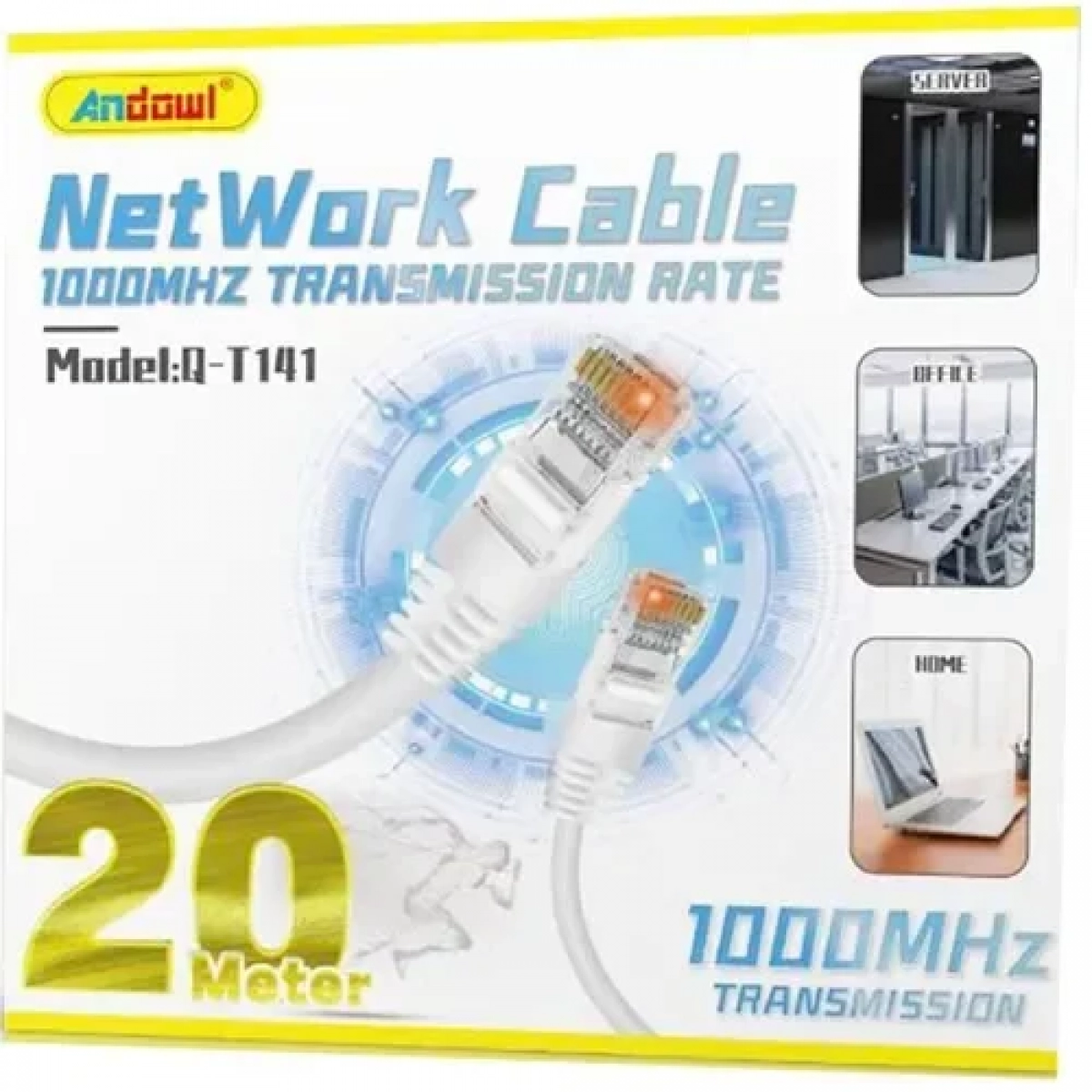 Καλώδιο δικτύου ethernet 20m U/UTP Cat.5e Q-T141 Andowl - Image 2