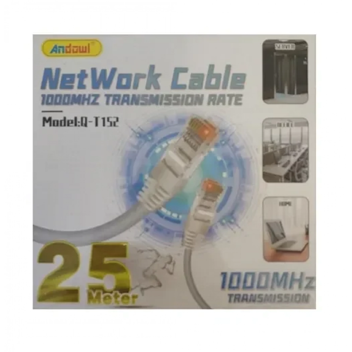 Καλώδιο δικτύου ethernet 25m U/UTP Cat.5 Cable Q-T152 Andowl - Image 2
