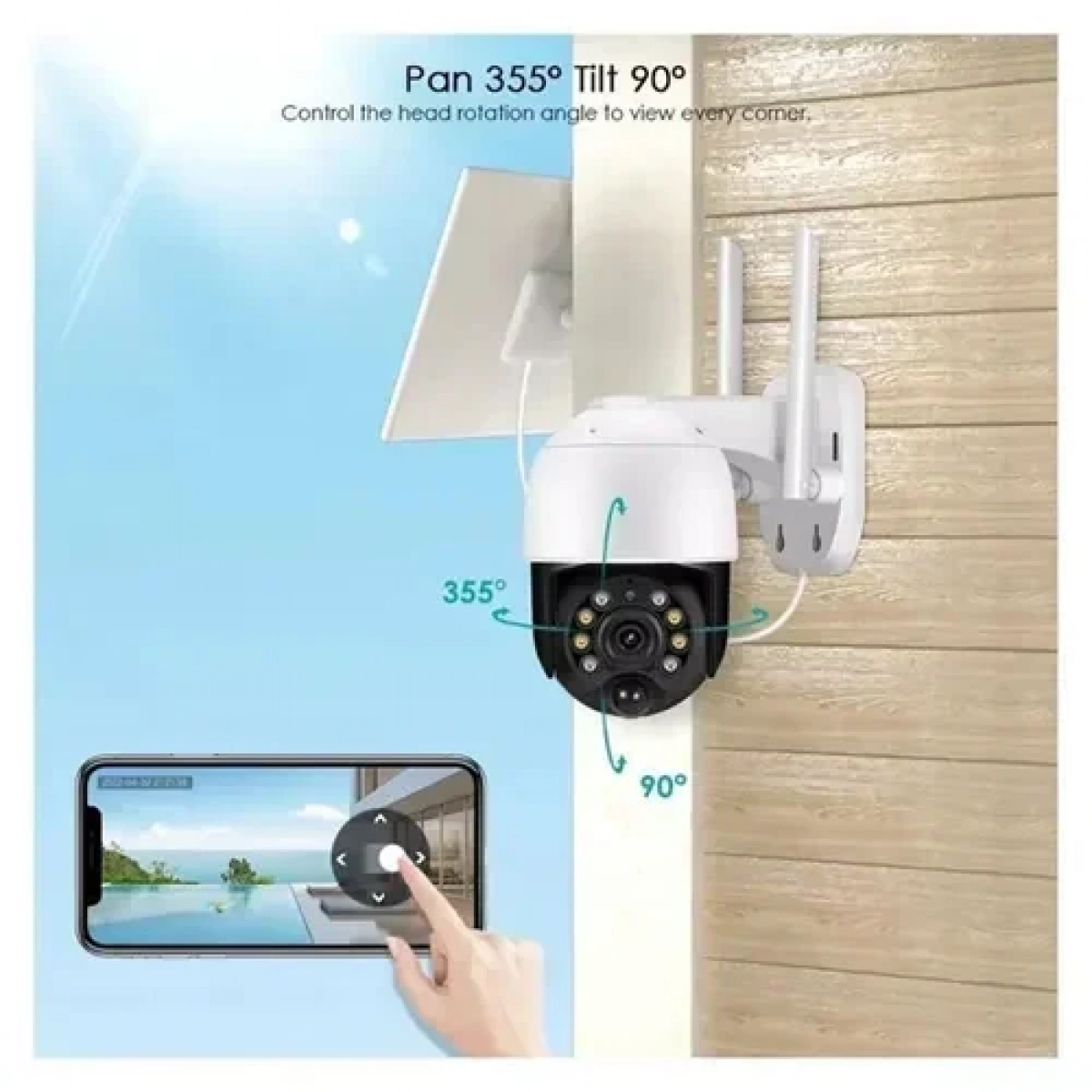 Κάμερα παρακολούθησης Wi-Fi 1080p Full HD αδιάβροχη με αμφίδρομη επικοινωνία και φακό 3.6mm Jortan JT-8181XM - Image 2