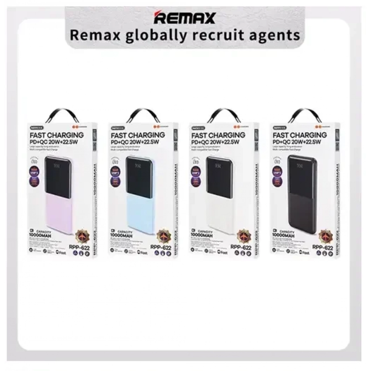 Φορητό Powerbank 10000mAh με Οθόνη – Remax RPP-622 – Γαλάζιο - Image 3