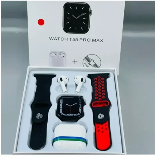 Ρολόι Smartwatch Με Παλμογράφο, Οθόνη Αφής &Amp; Ακουστικά T55 Pro Max Κόκκινο