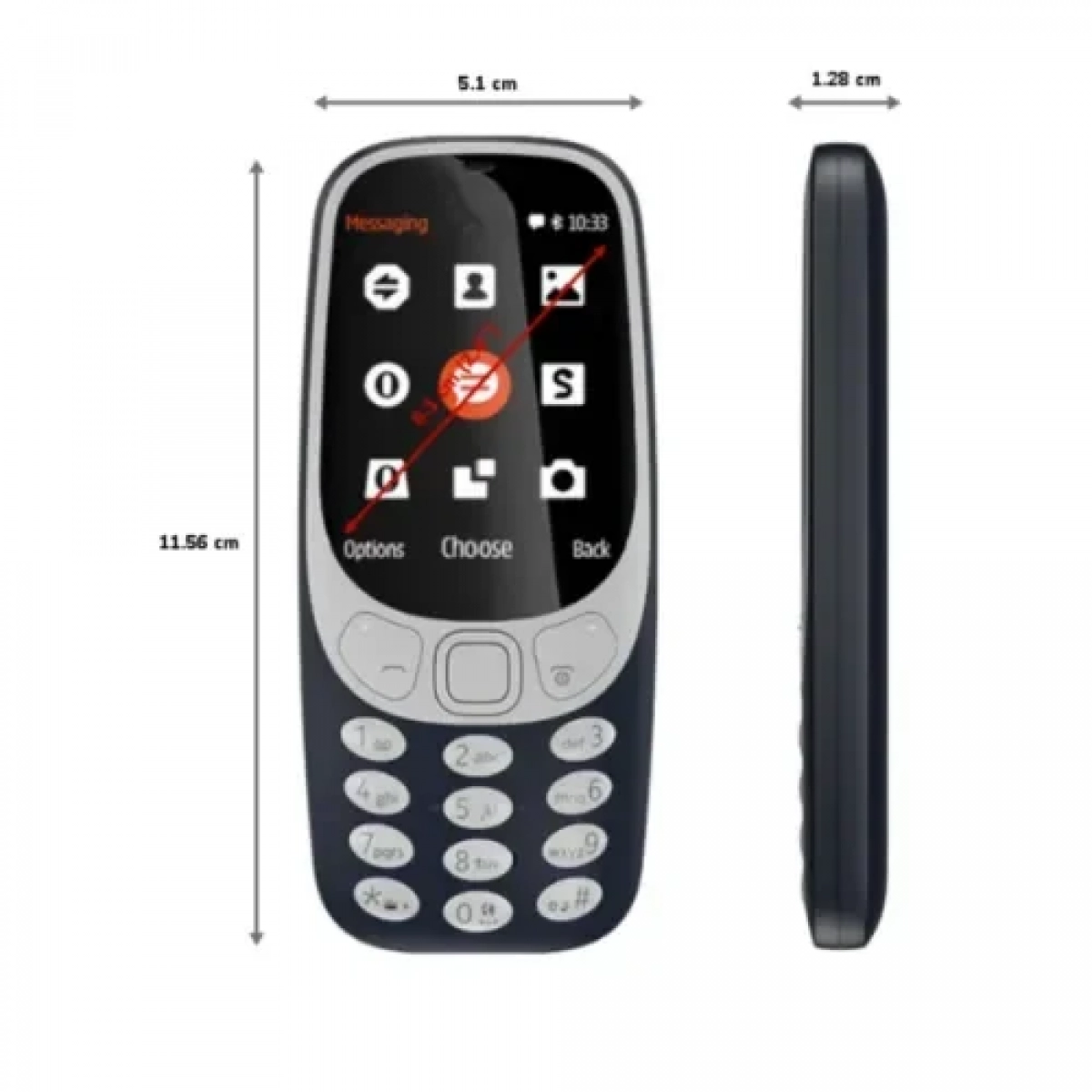 Κινητό τηλέφωνο Dual Sim 3310 Audio Jack FM Radio με οθόνη 1.8" LCD 320x240 QVGA Μπλε Σκούρο