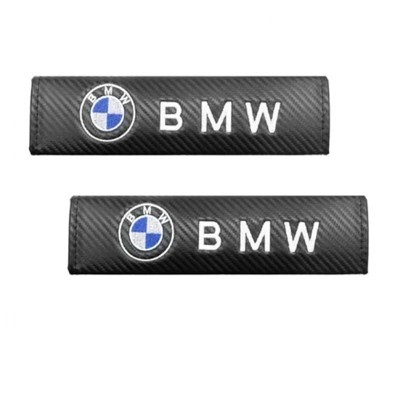 Σετ μαξιλαράκια ζώνης BMW Carbon 2τμχ σε μαύρο χρώμα