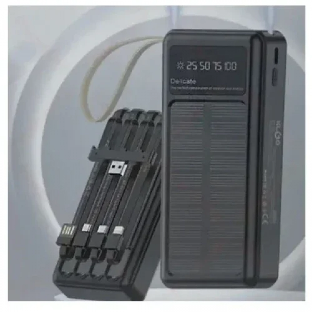 Solar Power bank γρήγορης φόρτισης 20000 mAh KP-96 KLGO μαύρο