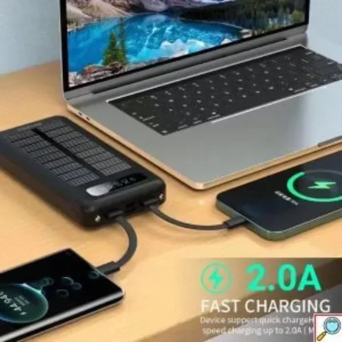 Solar Power bank γρήγορης φόρτισης 20000 mAh KP-96 KLGO μαύρο