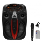 Σύστημα Karaoke 8″ Bluetooth με ενσύρματο μικρόφωνο και FM, USB, AUX, TF BT-2090 μαύρο