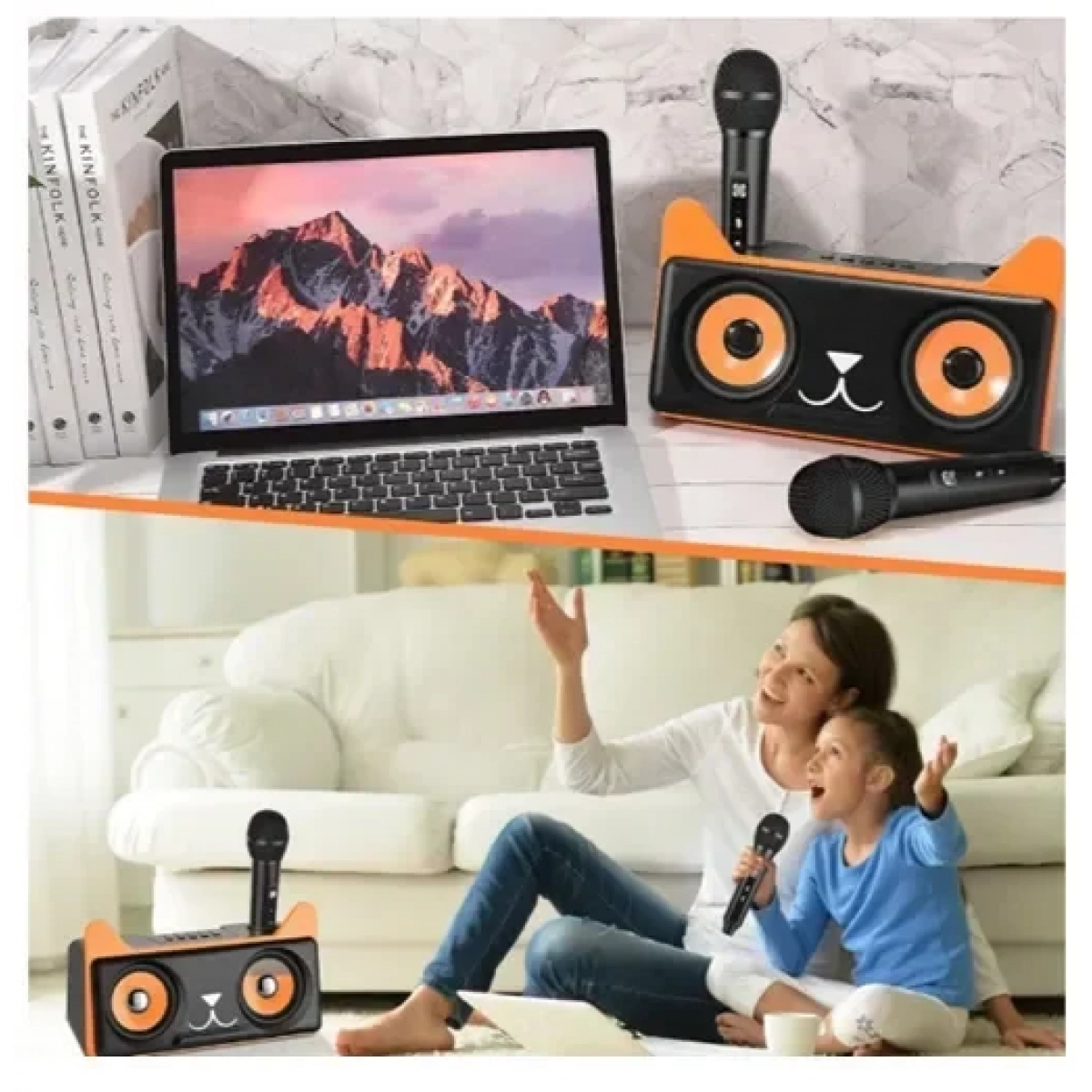 Σύστημα Karaoke με ασύρματα μικρόφωνα και SD, USB, AUX, TF SD-305 μαύρο - Image 2