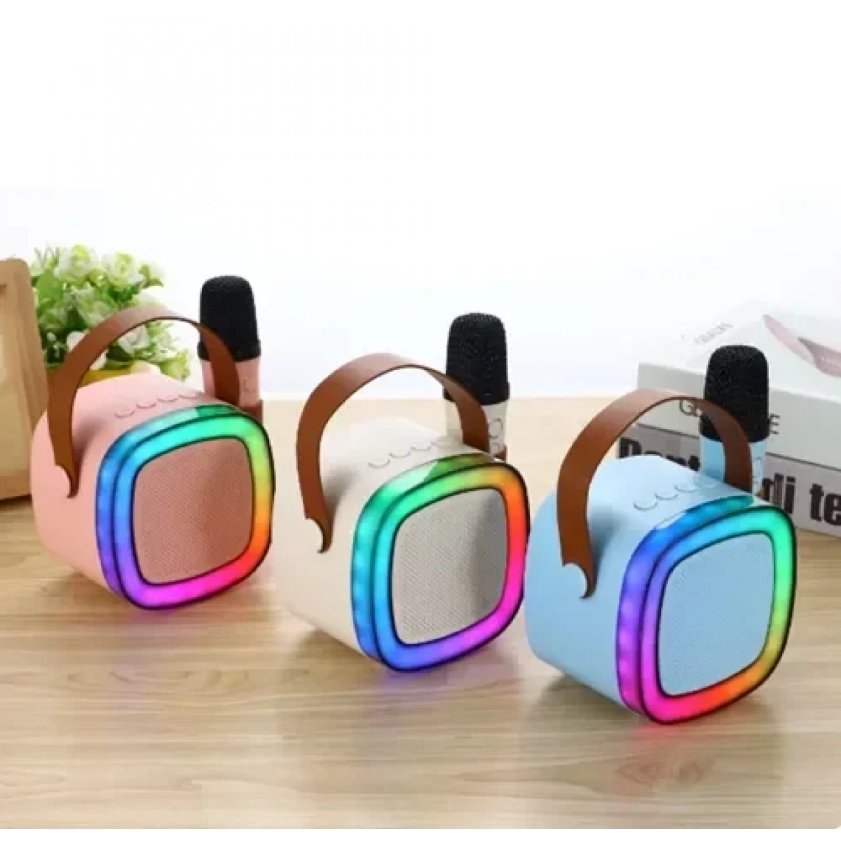Σύστημα καραόκε με ασύρματο μικρόφωνο Bluetooth SD02 μπλε - Image 3