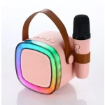 Σύστημα καραόκε με ασύρματο μικρόφωνο Bluetooth SD02 ροζ