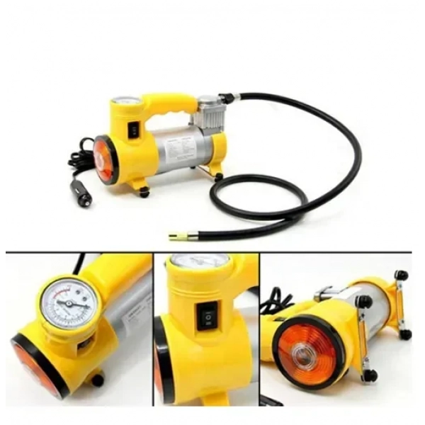 Τρόμπα αυτοκινήτου με καλώδιο αναπτήρα 12V & ενσωματωμένο φακό Q-DQ992 Andowl