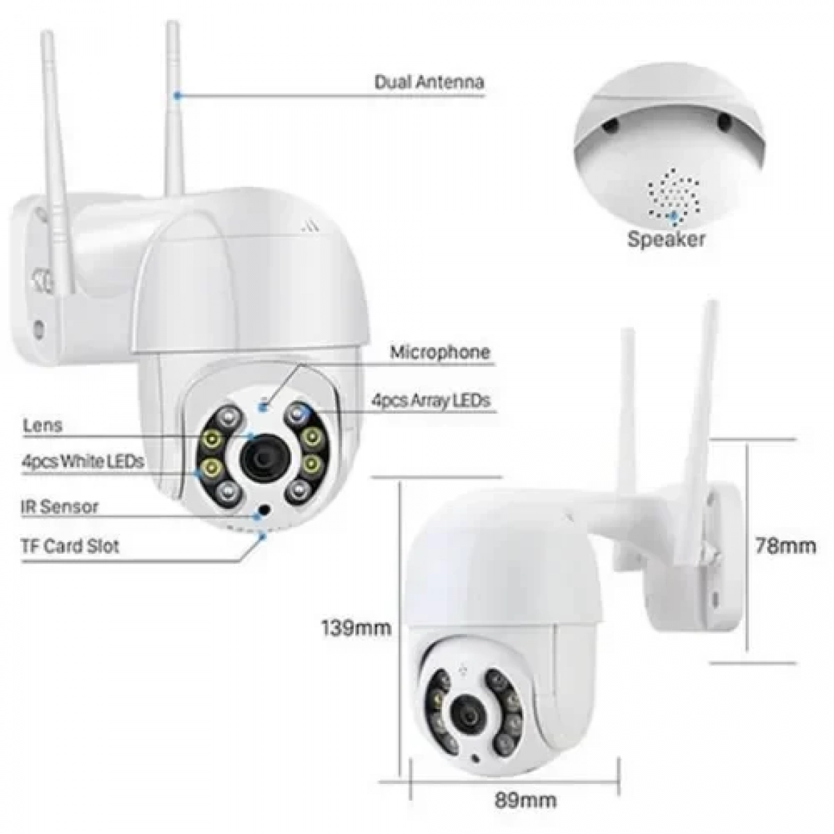 A1 IP Κάμερα Παρακολούθησης Wi-Fi 1080p Full HD Αδιάβροχη με Αμφίδρομη Επικοινωνία και Φακό 3.6mm TS1531