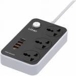 Πολύπριζο με 3 πρίζες και 4 θύρες φόρτισης USB Ldnio SC3412