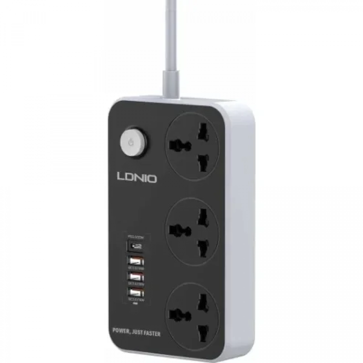Πολύπριζο με 3 πρίζες και 4 θύρες φόρτισης USB Ldnio SC3412