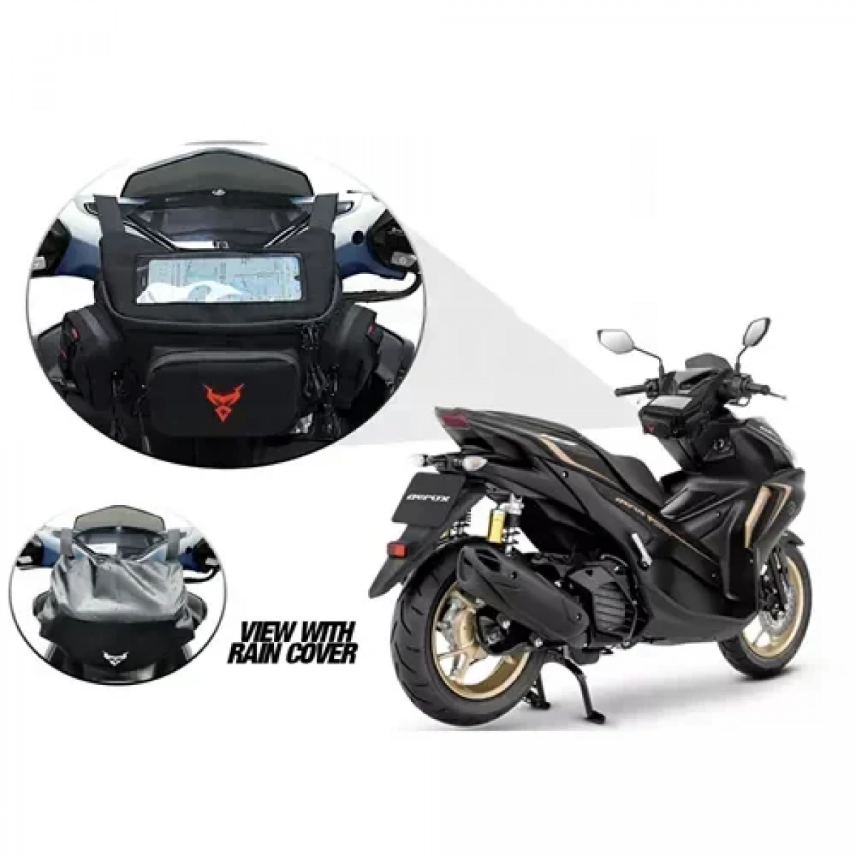 Τσαντάκι τιμονιού μοτοσυκλέτας Moto Centric MC-0117 γκρι - Image 5