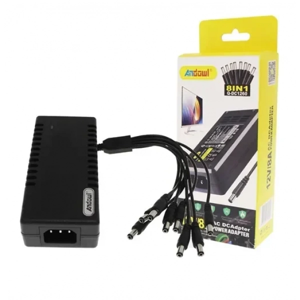 Universal τροφοδοτικό 12V 8A με 8 βύσματα Andowl Q-DC1260