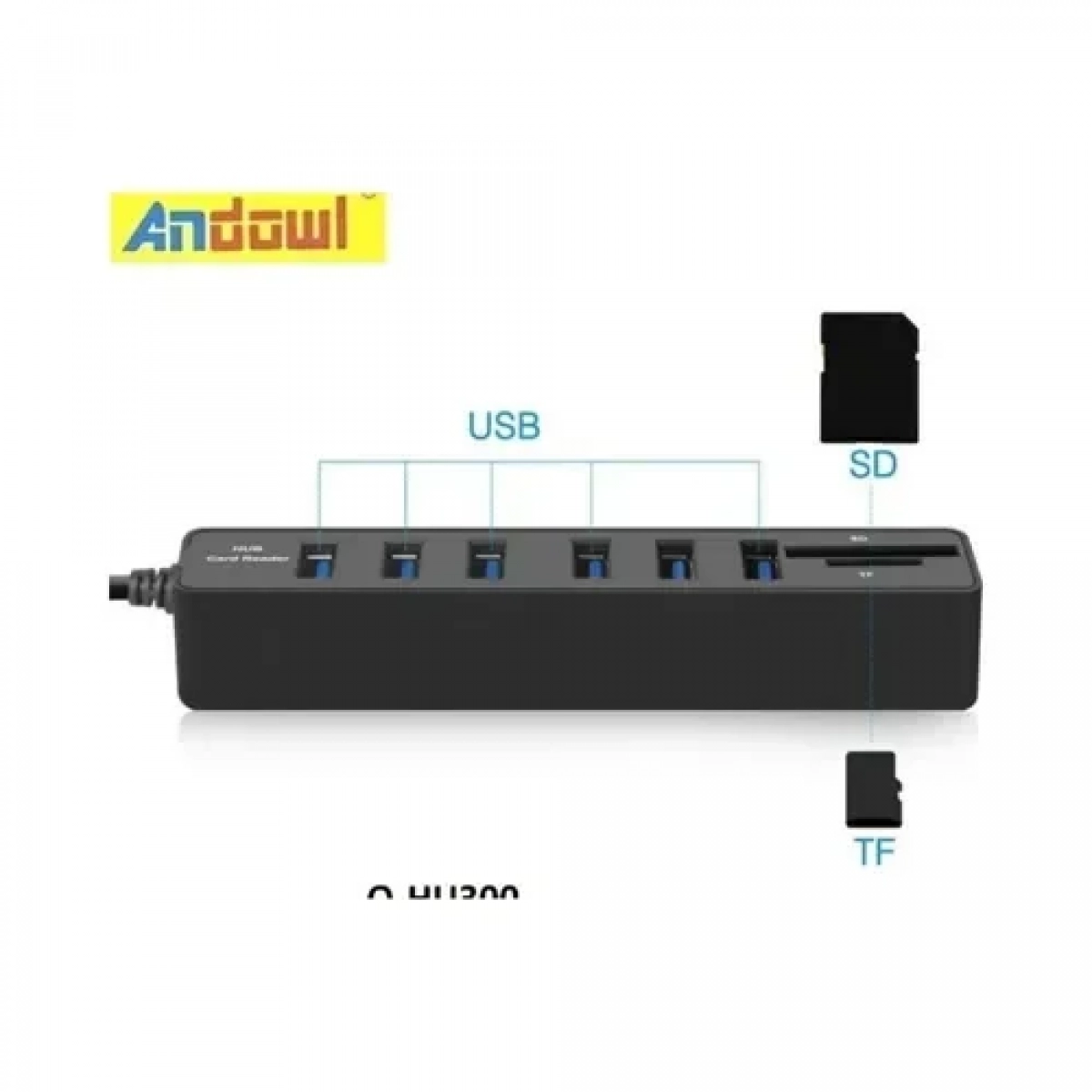 USB 3.0 Hub 8 θυρών με σύνδεση USB-A Q-HU300B Andowl - Image 3