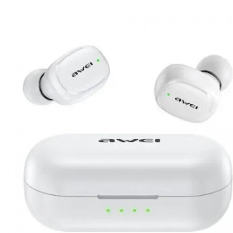 Ασύρματα ακουστικά Awei T13 Pro Earbud με θήκη φόρτισης λευκό