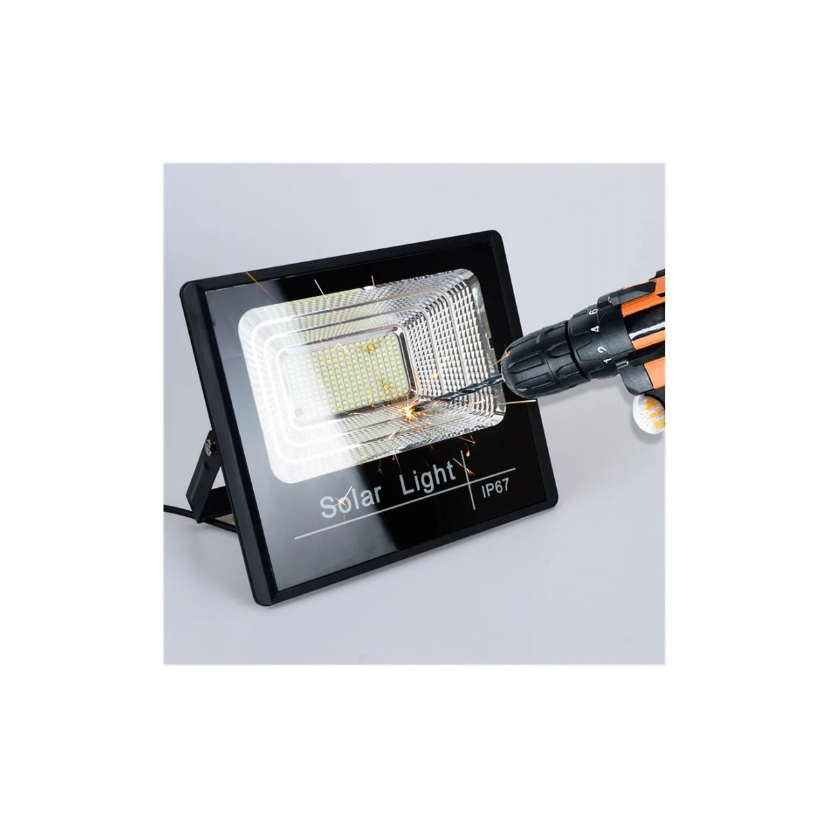 Αδιάβροχος ηλιακός προβολέας LED 300W IP66 με πάνελ & τηλεχειριστήριο