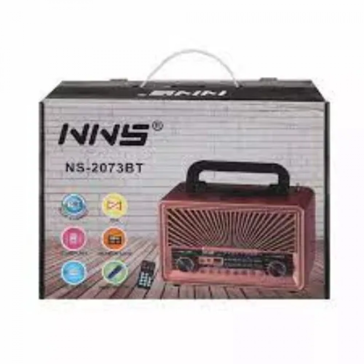 Επιτραπέζιο Ραδιόφωνο NS 2073BT Retro Επαναφορτιζόμενο με Bluetooth & USB Καφέ