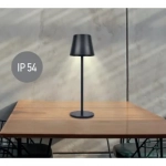Επιτραπέζιο Φωτιστικό 3W 70lm 180° IP20 Επαναφορτιζόμενο Touch Dimmable Ζεστό Λευκό σε Μαύρο Χρώμα
