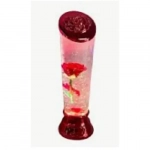 Διακοσμητική Λάμπα Λάβας Ανεμοστρόβιλος Rose LED USB Κόκκινο με σκαλιστό σχέδιο Τριαντάφυλλο