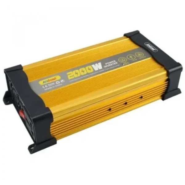 Inverter Τροποποιημένου Ημιτόνου 2000W 12V σε 220V Andowl Q-KS2000 – Χρυσό