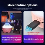 Φορητό Ηχείο Bluetooth με Πολύχρωμο Φως LED Προβολής Starry Sky Ροζ