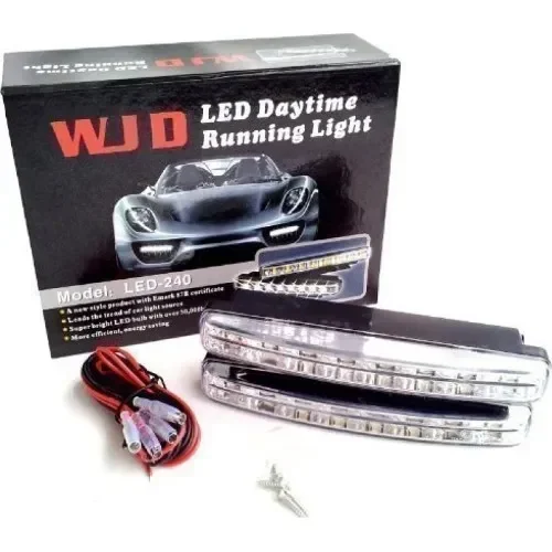 Wjd Led-240 Αδιάβροχα Φώτα Ημέρας Αυτοκινήτου Σε Σχήμα Μπάρας Led Universal 12V 5W 15Cm 2Τμχ