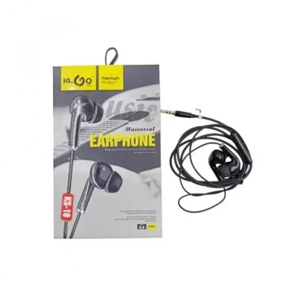 KLGO KS-18 In-ear Handsfree με Βύσμα 3.5mm Μαύρο