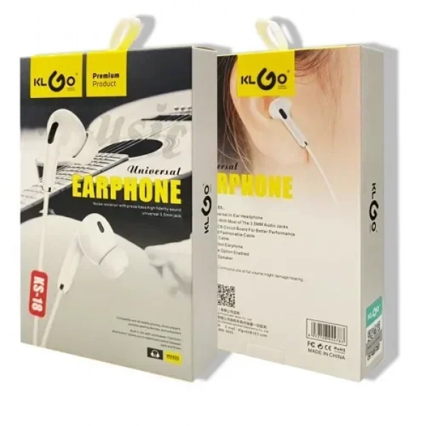 KLGO KS-18 In-ear Handsfree με Βύσμα 3.5mm Λευκό