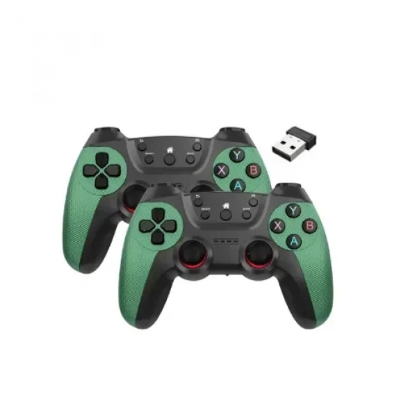 Σετ Ασύρματα Gamepad 2.4G για PS3/Έξυπνο τηλέφωνο/Tablet PC/Smart TV Box 2 τμχ Πράσινο