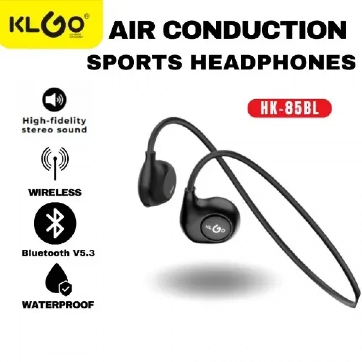Ασύρματα Air Conduction Ακουστικά Bluetooth V5.3 με ακύρωση θορύβου KLGO HK-85BL