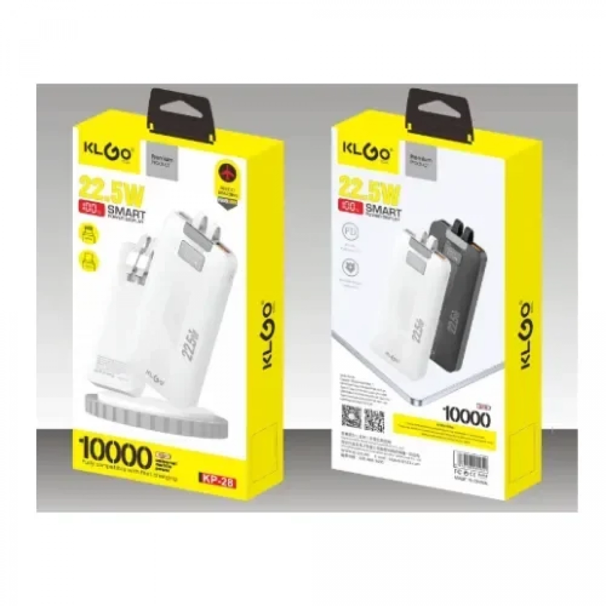KLGO KP-28 Power Bank Γρήγορης Φόρτισης 22.5W 10000mAh Μαύρο