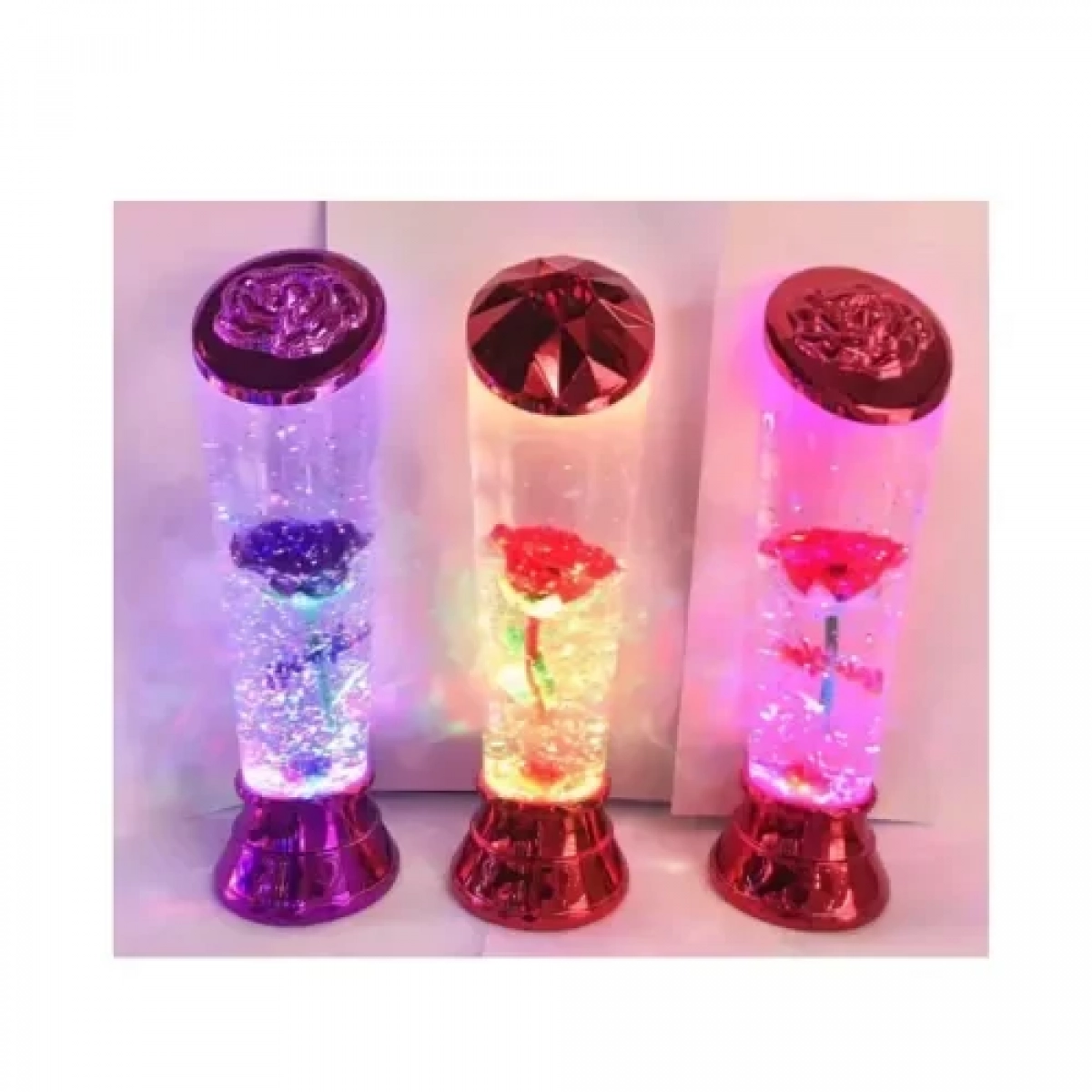 Διακοσμητική Λάμπα Λάβας Ανεμοστρόβιλος Rose LED USB Ροζ