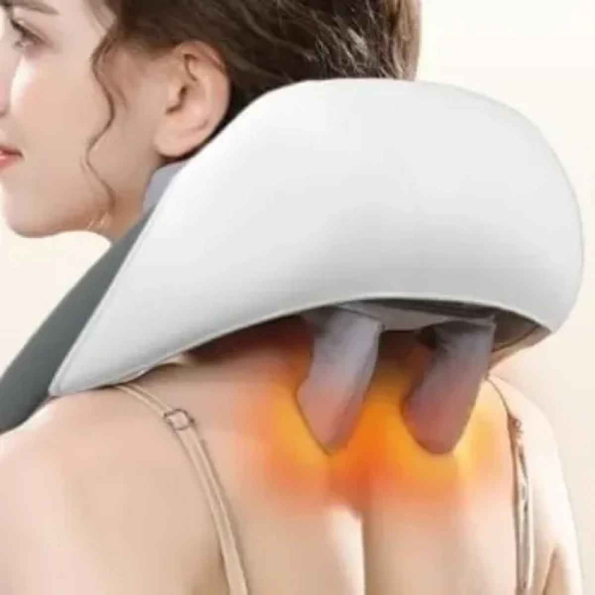 Συσκευή μασάζ shiatsu για λαιμό, πλάτη, ώμους, πόδια με προσομοίωση βαθιάς 5D μάλαξης Λευκό