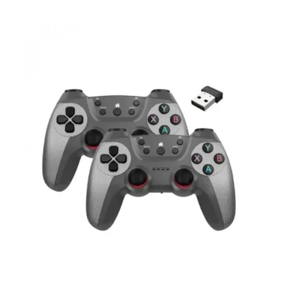 Σετ Ασύρματα Gamepad 2.4G για PS3/Έξυπνο τηλέφωνο/Tablet PC/Smart TV Box 2 τμχ Ασημί