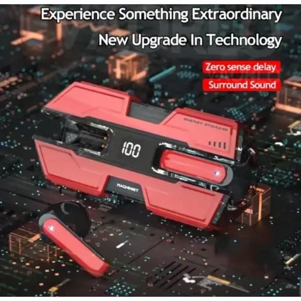 Ασύρματα Ακουστικά Hi-Fi Bluetooth 5.3 με Θήκη Φόρτισης Andowl Q-E07 Κόκκινα