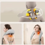 Συσκευή μασάζ shiatsu για λαιμό, πλάτη, ώμους, πόδια με προσομοίωση βαθιάς 5D μάλαξης Γκρι