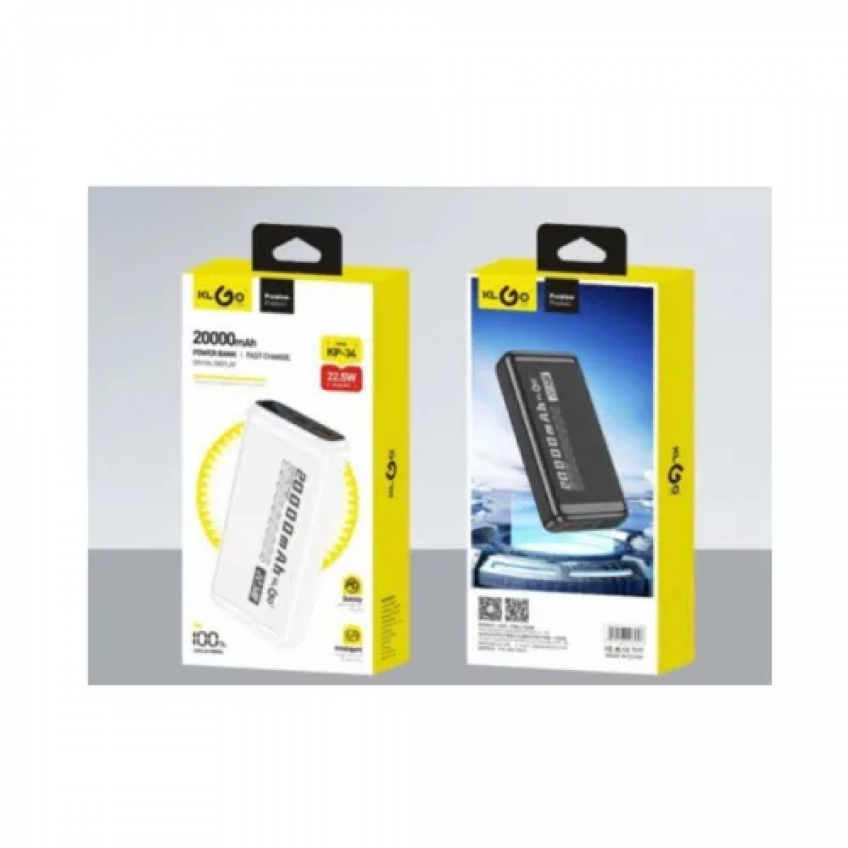 KLGO KP-34 Power Bank Γρήγορης Φόρτισης 20000mAh Μαύρο