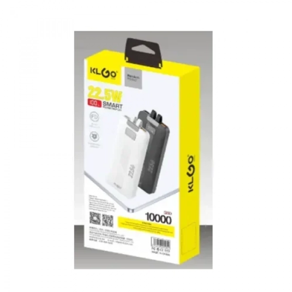 KLGO KP-28 Power Bank Γρήγορης Φόρτισης 22.5W 10000mAh Μαύρο
