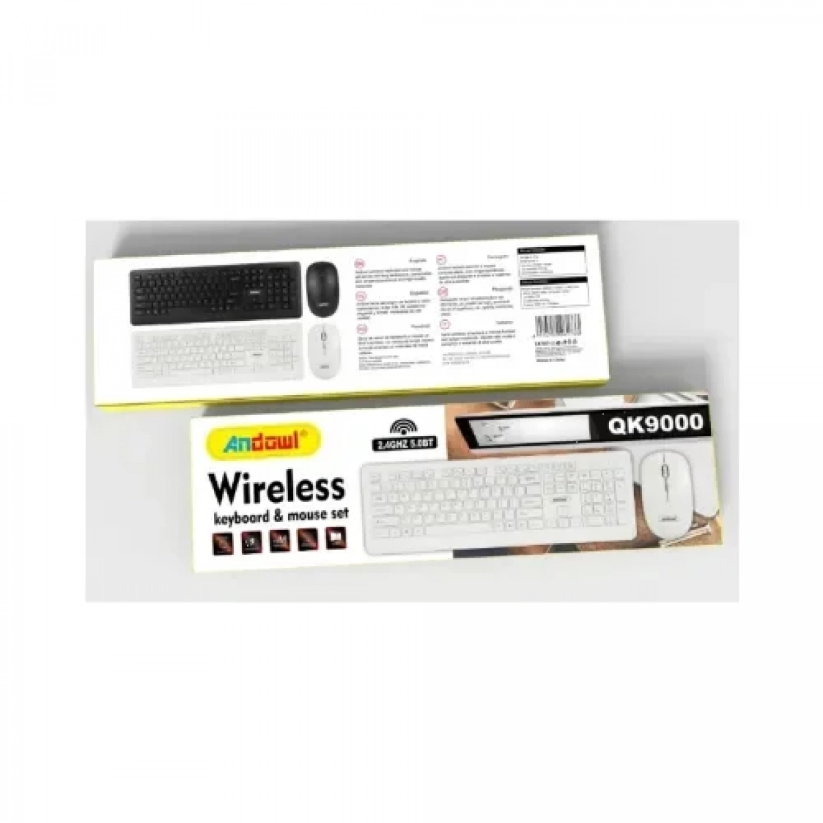 Σετ Πληκτρολόγιο - Ποντίκι Wireless 2.4 Andowl QK9000 Μαύρο