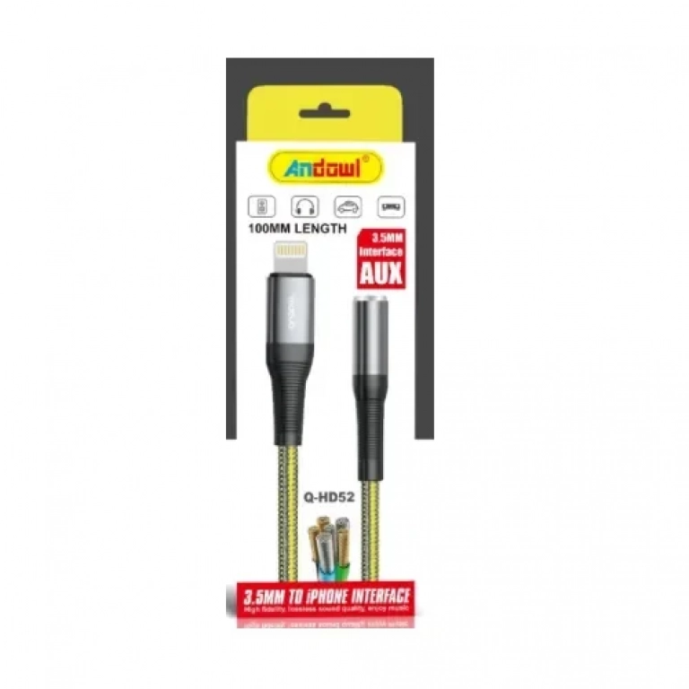 Αντάπτορας 3.5mm σε Lightning για iPhone Andowl Q-HD52 Κίτρινο